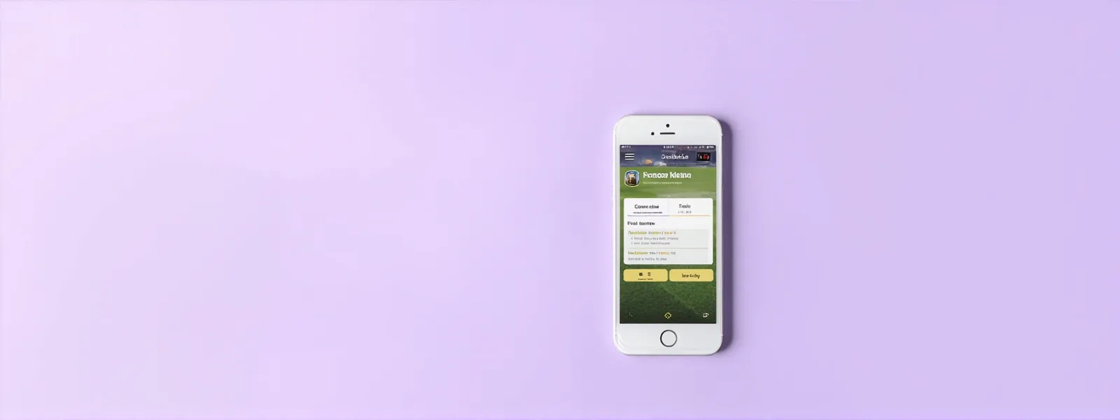Wide editorial banner of a clean mobile phone on a pale lilac background showing a fantasy cricket app team-picker screen