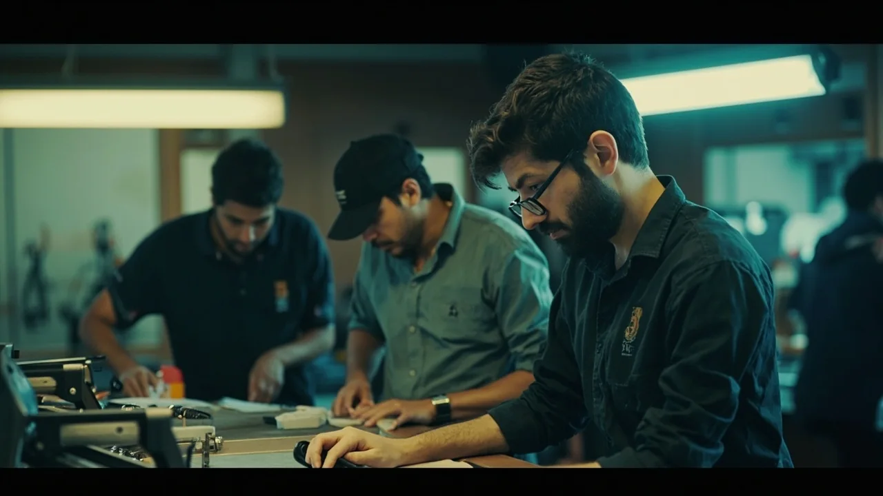 Editorial scene of a match-day decision being reviewed near the field